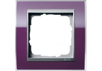 Рамка 1 пост тёмно-фиолетовый/алюминий Event Clear