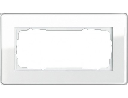 Рамка 2 поста без перегородки стекло белое GlassC ESPRIT