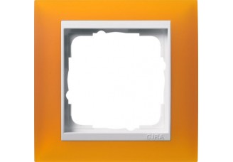 Рамка 1 пост матовый янтарный/гл. белый EVENT