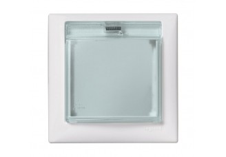 Рамка Valena однопостовая IP44 белая с прозрачной крышкой (для механизмов IP20)