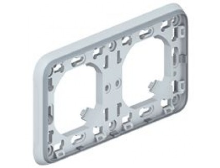 Рамка 2 пост. горизонтальная с суппортом серая IP 55 Plexo 55