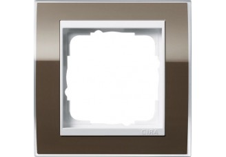 Рамка 1 пост коричневый/белый Event Clear