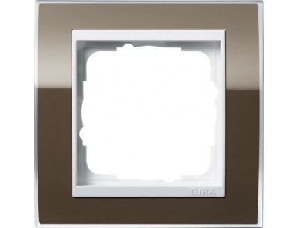 Рамка 1 пост коричневый/белый Event Clear