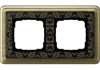 Рамка 2 поста бронза/чёрный Classi X Art