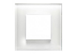 Рамка 2 мод. стекло белое Zenit