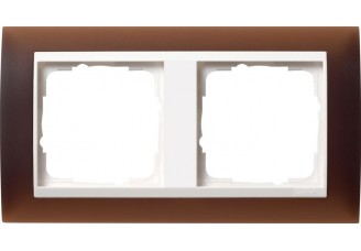 Рамка 2 поста матовый коричневый/гл. белый EVENT