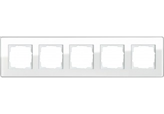 Рамка 5 постов стекло белое GlassC ESPRIT