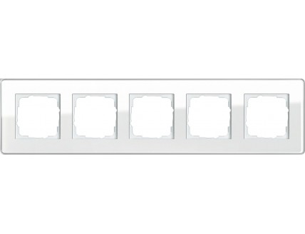 Рамка 5 постов стекло белое GlassC ESPRIT