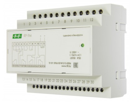 Реле промежуточное RP-9M 24В АС/DC, 14x7A, 7Z, 7R, IP 20