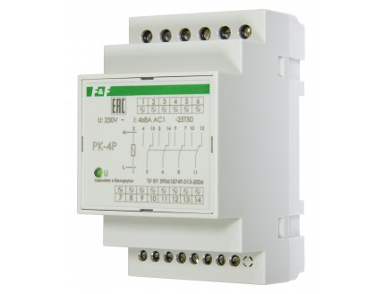 Реле промежуточное 4 переключ. контакт PK-4P 110В 50Гц, 4х8А , 4Р, IP 20