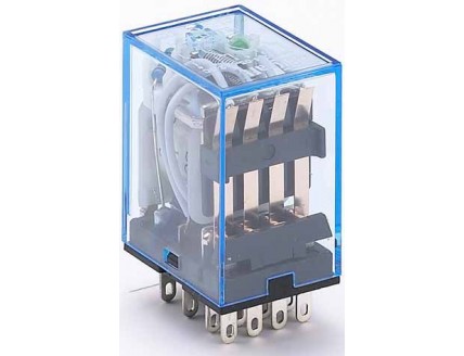 Промежуточное реле 4 конт. с инд. LED 5А 12В DC ПР-1
