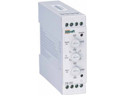 Реле контроля фаз 380В тип 02 серии РК-101 DEKraft