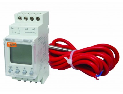 Реле температуры РТ-820M 16А (-25+130C, 24-240В АС/DC, с датч. IP67, ЖК) TDM