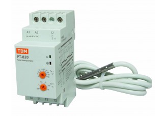 Реле температуры РТ-820 (-5+40С, 24-240В АС/DC, с датч. IP67) TDM