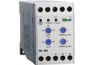 Реле контроля фаз 380В тип 01 серии РК-101 DEKraft