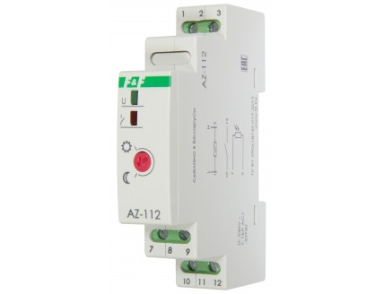 Фотореле включения освещения AZ-112 c датчиком освещенности IP65(1 модуль)