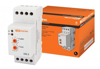 Ограничитель мощности ОМ-3 16А, 230В, 0,5-5кВА на DIN-рейку TDM