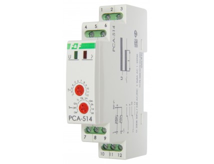 Реле времени PCA-514 с задержкой выключения, контакт 1Р, монт. на DIN-рейке 35 мм, 2х8А 220В