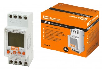 Таймер электронный ТЭ822 2-канальный 2х16А IP20 на din-рейку TDM
