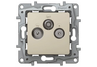 Розетка TV/SAT/FM одиночная 0-2400 МГц , 2дБ слон.кость Etika