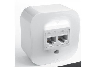 Розетка Quteo открытой установки RJ 11+ RJ 45 белая