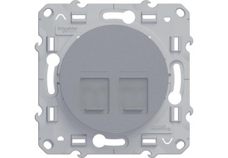 Розетка PC 2-ая RJ45 Кат 5 алюминий ODACE
