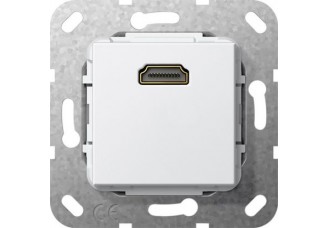 Розетка HDMI инвертирующий адаптер глянцевая белая System 55
