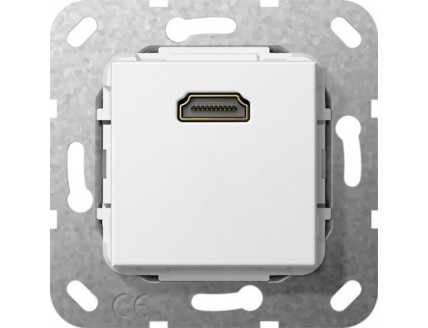 Розетка HDMI инвертирующий адаптер глянцевая белая System 55