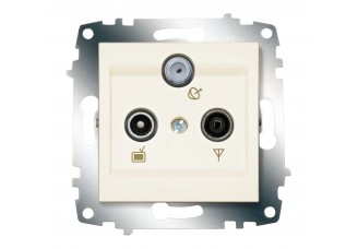 Розетка TV-R-SAT проходная кремовая Cosmo