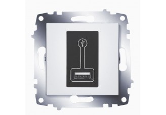 Розетка 1-ая USB, 500 мА белая Cosmo