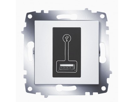 Розетка 1-ая USB, 500 мА белая Cosmo