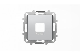 Накладка для механизмов зарядного устройства USB, арт.8185, серия SKY, цвет серебристый алюминий