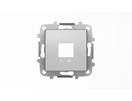 Накладка для механизмов зарядного устройства USB, арт.8185, серия SKY, цвет серебристый алюминий