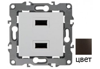 Розетка USB, 5В-2100мА бронза Эра12