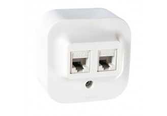 Розетка Quteo открытой установки 2х RJ 45 белая