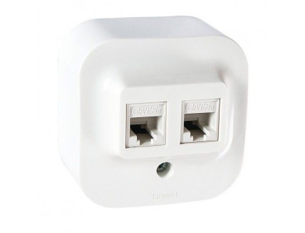 Розетка Quteo открытой установки 2х RJ 45 белая