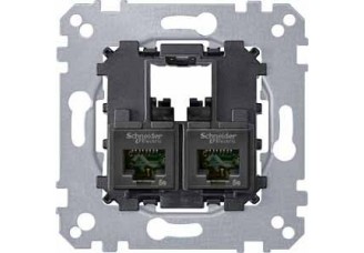 Механизм 2-ой PC розетки RJ45, кат.6 UTP Merten