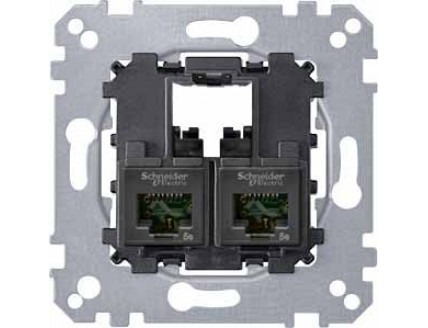 Механизм 2-ой PC розетки RJ45, кат.6 UTP Merten