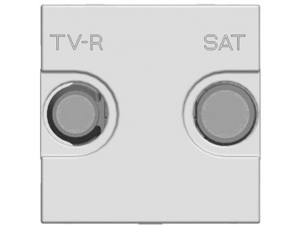 Накладка 2 мод.TV/R/SAT серебро Zenit