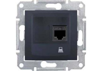 Розетка PC Sedna одиночная Кат 5 UTP графит