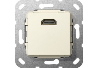 Розетка HDMI с адаптером-удлинителем кремовая System 55