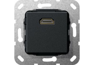 Розетка HDMI с адаптером-удлинителем антрацит System 55