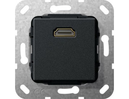 Розетка HDMI с адаптером-удлинителем антрацит System 55