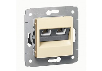 Розетка PC Cariva двойная RJ 45 слоновая кость