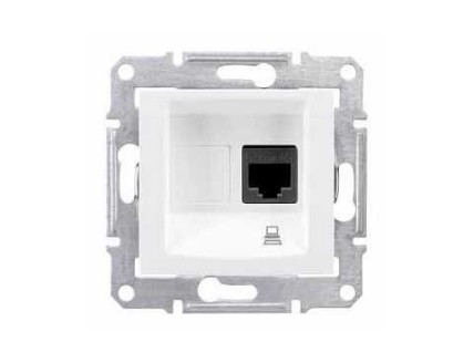 Розетка компьтерная скрытой установки rj45 8(8) пластик белый IP20 SE Sedna