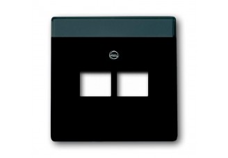 Накладка 2-ой TF/PC розетки черный бархат solo/future