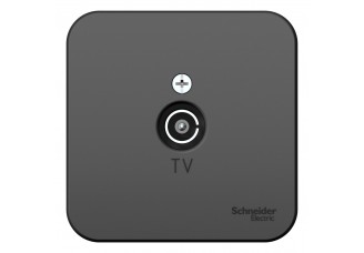 Розетка TV-коннектор О/У изол.пл Антрацит BLANCA