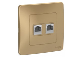 Розетка РС 2-я Cat5e,Титан BLANCA