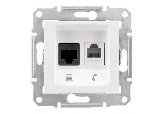 Розетка PC-TF Sedna (Кат 5 UTP/RJ11) белая