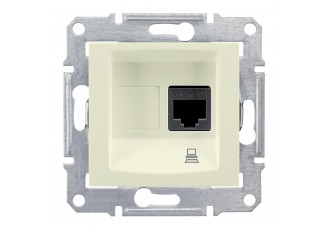 Розетка PC 1 выход Кат 5 UTP бежевая Sedna